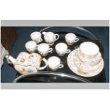 Royal Harvey Crinolin Lady Part Tea Set comprising cups, saucers, side plates, sandwich plate,