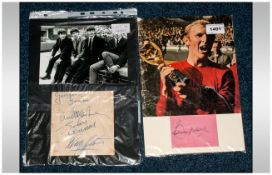 Two Facsimile Signed Prints The Beatles & Bobby Moore