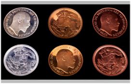 Retro Pattern Collection Coins Boxed.  Proof Quality Coins showing Edward VII 1910 and George and