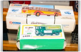 Two Corgi Diecast Models Comprising 97635 General Motors Coach And AEC508 Forward Control 5 ton