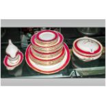 Paragon Part Dinner Service comprising 6 large plates, 5 medium plates, 6 soup bowls, 6 side plates,