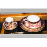 Royal Crown Derby Imari Pattern Coffee Can And Saucer 2457, Together With An Imari Trio Pattern