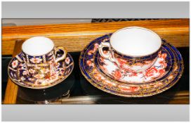 Royal Crown Derby Imari Pattern Coffee Can And Saucer 2457, Together With An Imari Trio Pattern