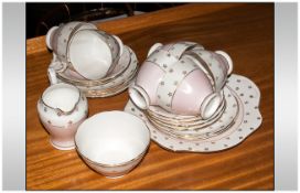 Royal Stuart Part Tea Set comprising sandwich plate, cups saucers, sugar bowl & cream jug. 21 in