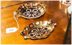 Royal Crown Derby Very Fine Two Handle Old Imari Pattern Sweetmeat Footed Dish. Finished In 22ct