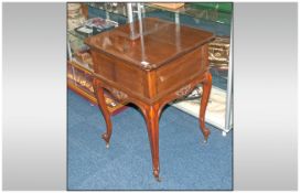 Edwardian Mahogany Drinks Table Cabinet with a counter lever closing action, when flaps open it