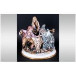 Capodimonte Fine Early and Signed Ltd Edition Porcelain Group Figure of 300 ' The Fortune Teller '