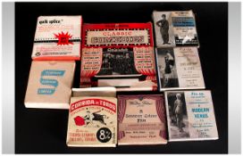 8 Vintage Boxed Reels of Films and Splicers including Pin Up 'A Dream Girl' and 'Modern Venus',