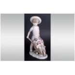 Lladro Figure ' Little Gardener ' Model Num.1283. Issued 1974, Excellent Condition. Height 9 Inches.