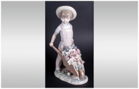 Lladro Figure ' Little Gardener ' Model Num.1283. Issued 1974, Excellent Condition. Height 9 Inches.