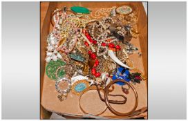 Box Of Assorted Costume Jewellery