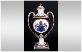 Spode Limited Edition Ovoid Cover Vase, commemorating the visit to Britain of Pope John Paul II in