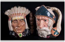 Royal Doulton Character Jugs ( 2 ) In Total. 1/ North American Indian, D6611, Designer Max Henk.