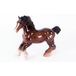 Beswick Horse Figure 'Cantering Shire' model 975. Designer A.Gredington. 8.5'' in height. Mint