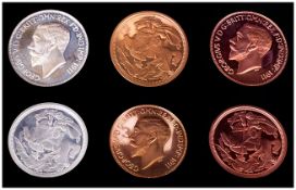 Retro Pattern Collection coins boxed showing George V 1911 on one face and George and the dragon