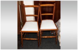 Pair Maple Edwardian Bedroom Chairs.
