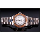 Tag Heuer Professional Date Just Gents Steel Wrist Watch, with 18ct Rose Gold Bezel. WW1150. PK0400.
