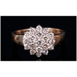 18ct Gold Diamond Cluster Ring, Set With 19 Round Brilliant Cut Diamonds, Fully Hallmarked, Ring