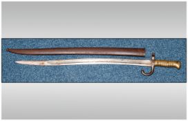 French Model 1866 Sabre Bayonet And Scabbard. Dated 1867
