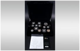 The Royal Mint 2010 The UK Silver Proof Coin Set, Proof Versions Of The UK Definitive Coins From The