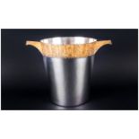 Stuart Devlin Fine & Impressive Planished Silver & Silver Gilt Champagne Ice Bucket, with textured