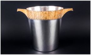 Stuart Devlin Fine & Impressive Planished Silver & Silver Gilt Champagne Ice Bucket, with textured