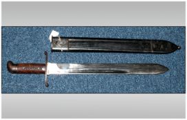 German / Brazilian Model 1908 Short Sword or Machete Handsome checkered hardwood grips in fine