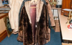 Ladies Beaver Lamb Fur Coat With Musquash Collar, fully lined.