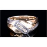 9ct Gold Dress Ring, Four Round Brilliant Cut Diamonds, Channel Set, Fully Hallmarked, Ring Size