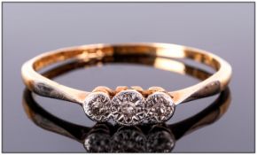 Antique 18ct Gold and Platinum 3 Stone Diamond Ring. Fully Hallmarked.