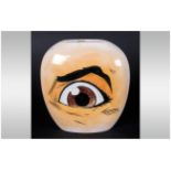 Carlton Ware Pop Art Vase, with painted eye decoration and futuristic shape design. Fully signed