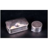 Vintage Small Lidded Silver Pill Boxes ( 2 ) In Total. Marked 925.