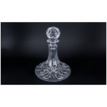 Waterford - Quality Cut Crystal Small Ships Decanter ' Lismore ' Pattern, with Early Waterford
