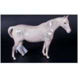 Beswick Horse Figure 'Mare', grey gloss colourway. 2nd version. Facing right, head up. Model