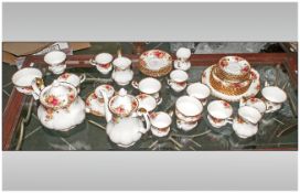 Royal Albert Old Country Roses Part Tea & Coffee Set Comprising cups, saucers, coffee pot, tea