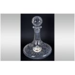 Waterford - Quality Cut Crystal Alana Ships Decanter ' Lismore ' Pattern. Waterford Mark to Base.