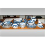 Blue Willow Pattern Dinner Service comprising (42) pieces approximately. Comprises tureens, dinner