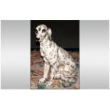 A Good Quality Realistic Life-Size Ceramic Figure of a Fireside - Seated Dalmation Dog. 30 Inches