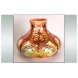 William Moorcroft Signed Large Onion Shaped Squat Vase, Styalised Leaf Design. Dated 2.8.91.