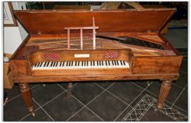 A John Broadwood & Sons Mahogany Cased Harpsichord with a wood sounding board and iron heart