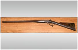 Antique Higham England 12 Gauge/Bore Double Barrel Shotgun, Damascus barrels, barrel length 30'',