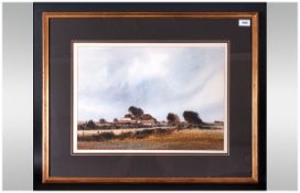 Edward Emerson Signed Original Watercolour titled 'Lane End Farm' depicting landscape with