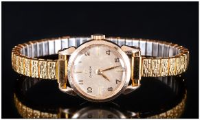 Omega 18ct Gold Cased Mechanical Wrist Watch, Fitted to a Gold Plated Expanding Bracelet. c.1950'