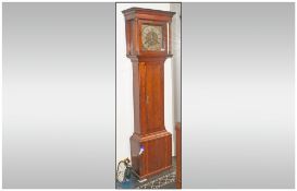 Square Brass Faced Grandfather Clock By The Eminet Maker Samuel Lawson, Keighley. The Aperture To