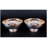 Christopher Nigel Lawrence Cased Pair Of Silver Commemorative 'Queen Elizabeth' Rose Bowls, The