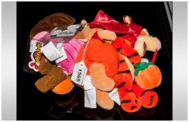 WITHDRAWN // ''Winnie The Pooh'' Official Disney Bean Bag Teddies / Toys. Including: Pumpkin Pooh