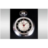 Ingersoll Triumph - Vintage Chrome Cased Open Faced Pocket Watch. Black Chapter Ring, Serviced and