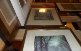 Two Framed Tree Lined Road Pictures