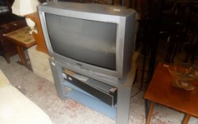 Beko TV & Stand, Thomson VCR, Logic Digital Receiver & SCart Leads