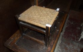 Small Wicker Seated Stool